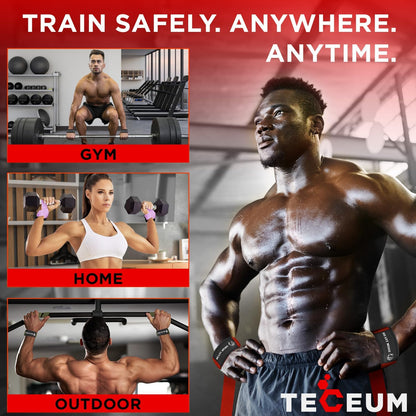 Lifting Straps BEIGE/BLACK for Weightlifting Gym Strength Training - Wrist Straps with Neoprene Padded Cotton - Men & Women – Ideal for Powerlifting, Bodybuilding & Deadlifts