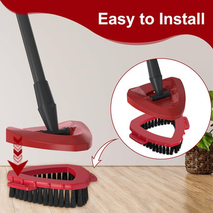 2-Pack Spin Mop Scrub Brush Replacement Heads Compatible with O-Cedar RinseClean 2-Tank System, Triangular Hard-Bristle Scrubber Mop Head for Kitchen and Bathroom Deep Cleaning