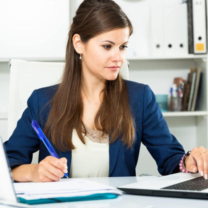 8 Pack Blue Ballpoint Pens, 1.0mm Fine Point Smooth Writing Pens, Retractable Ballpoint Pens for School Office Supplies