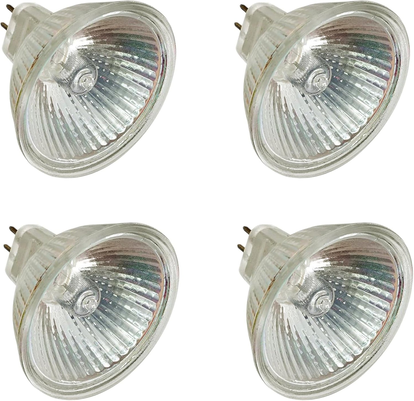MR16 12V 50 Watt Halogen Bulbs 4 Pack - Bi Pin Wide Beam High Lumens, Precision Halogen Reflector Fiber Optic Light Bulb, Dimmable