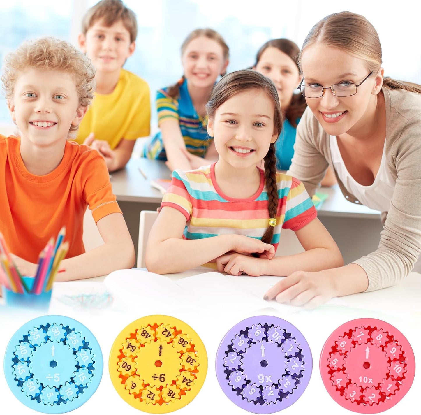 Educational Math Fidget Spinners | Learn Multiplication & Division | Ideal for Classroom Prizes & Stocking Stuffers