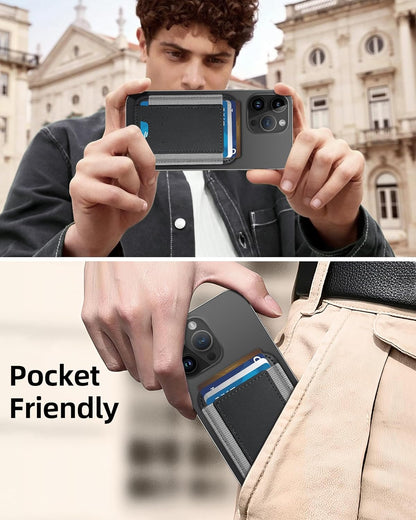 Magnetic Wallet for iPhone 17/16/15/14/13/12 Series, 7 Cards Holder, Magnetic Phone Wallets, 2 Slots, Black?Grey