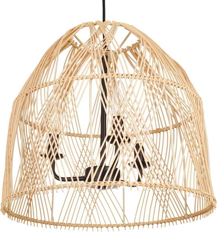 Farmhouse Rattan Pendant Light Fixture, 16 Inch Large Boho Handwoven Hanging Ceiling Mount Lamp Shade, 3-Light Rustic Wicker Chandelier for Kitchen Dining Living Room Bedroom Hallway Foyer