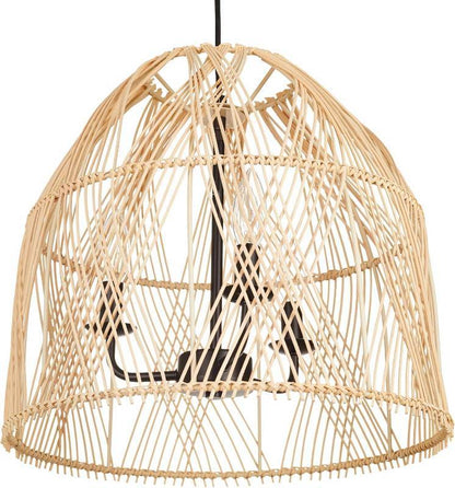 Farmhouse Rattan Pendant Light Fixture, 16 Inch Large Boho Handwoven Hanging Ceiling Mount Lamp Shade, 3-Light Rustic Wicker Chandelier for Kitchen Dining Living Room Bedroom Hallway Foyer