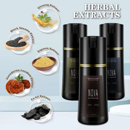 Hair Dye Shampoo & Champu Para Canas - Natural 3-in-1 Instant Gray Coverage for Men & Women (Light brown-200ML)