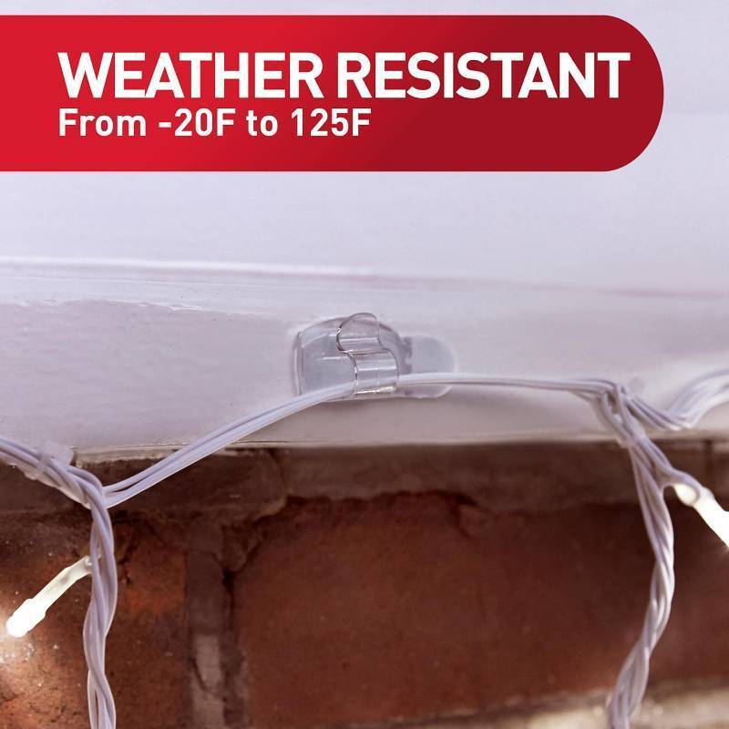 Command Outdoor Light Clips, 20 Clear Clips and 24 Command Strips