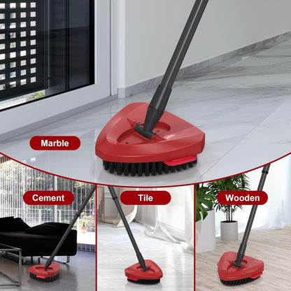 2-Pack Spin Mop Scrub Brush Replacement Heads Compatible with O-Cedar RinseClean 2-Tank System, Triangular Hard-Bristle Scrubber Mop Head for Kitchen and Bathroom Deep Cleaning