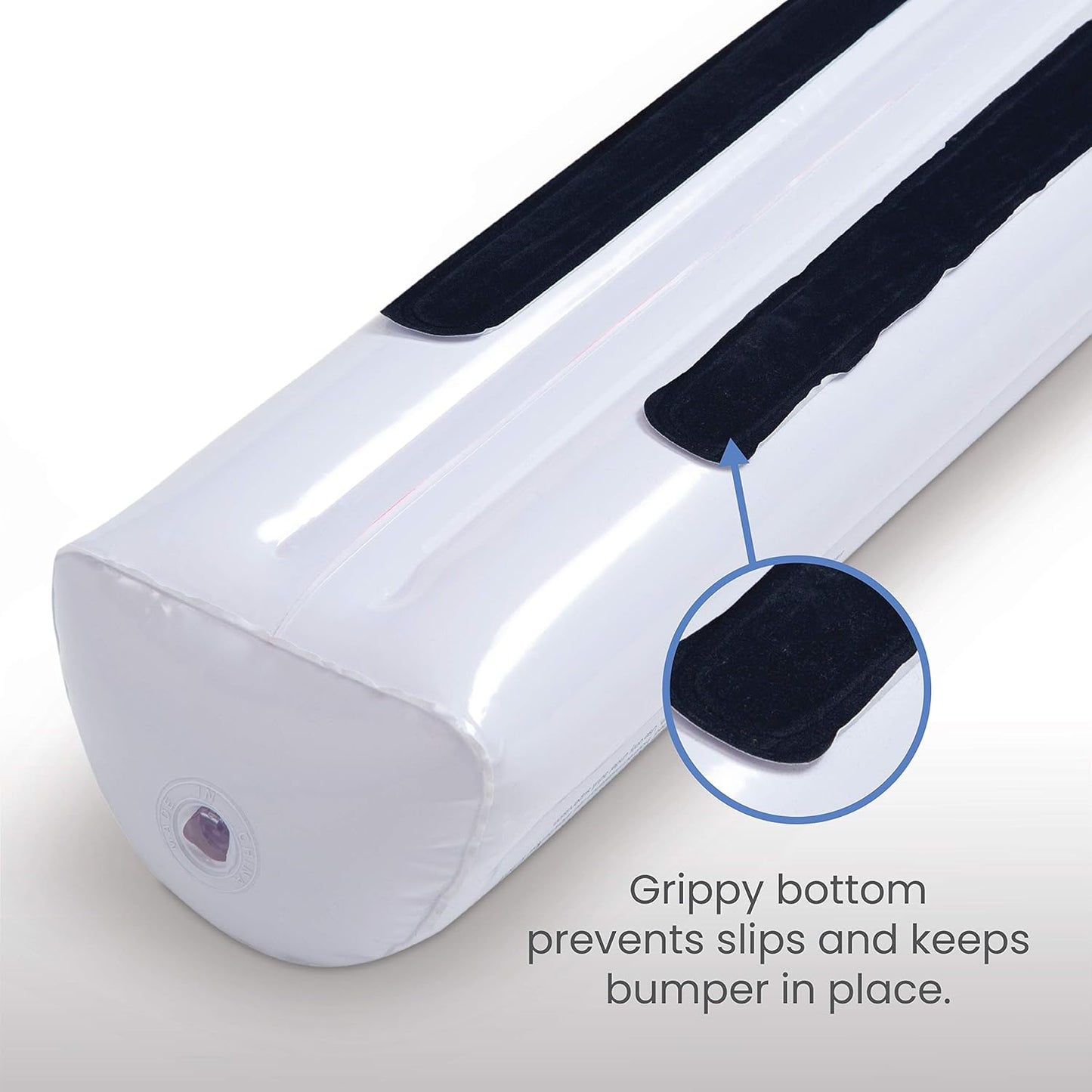 Inflatable Bed Rails for Toddlers & Kids with Foot Pump (2 Pack) - Leak-Proof Portable Guardrails Great for Travel or at Home, White