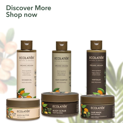 Body Scrub with Organic Argan Oil, 10.6 Fl Oz – Deep Reviving Salt Exfoliating Body Scrub for Women & Men, 99.3% Natural, Vegan, Gentle Hydrating Scrub for Smooth Skin