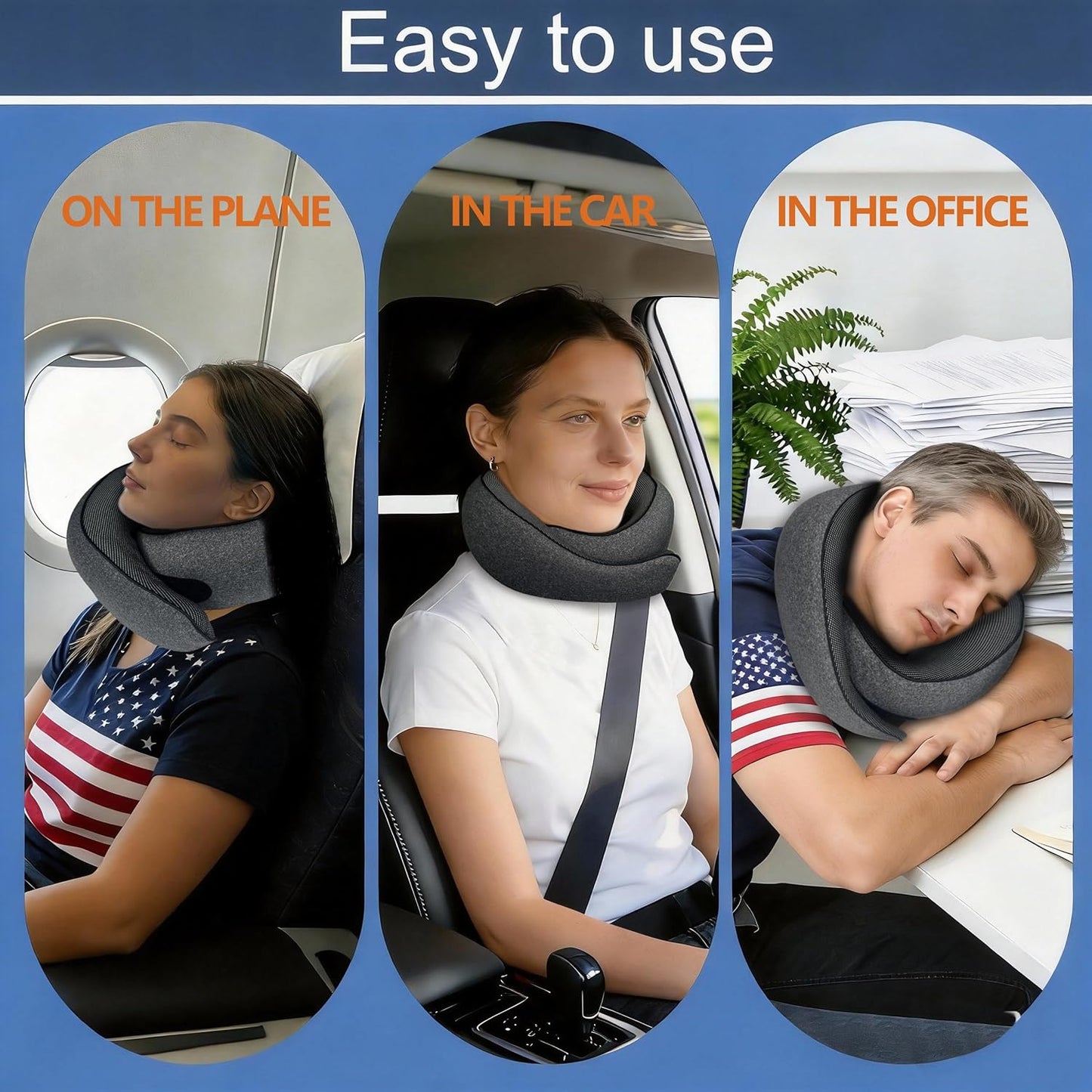 Ergonomic Travel Neck Pillow with Adjustable Support and Memory Foam