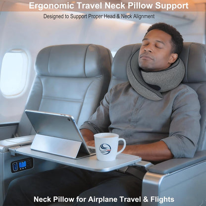 Ergonomic Travel Neck Pillow with Adjustable Support and Memory Foam