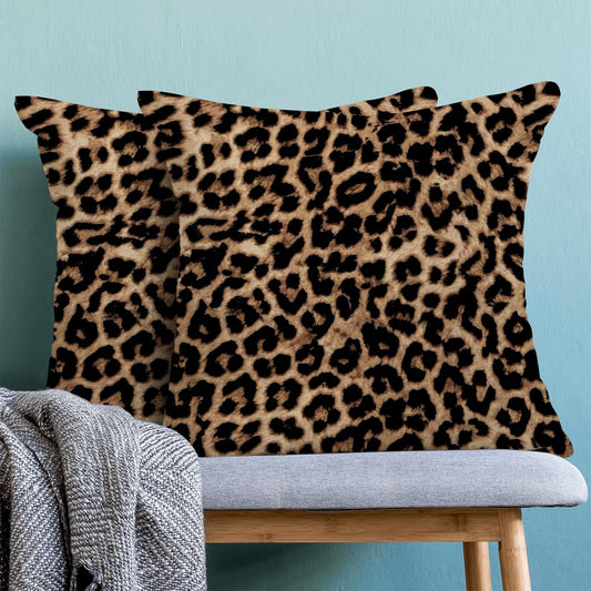 Cheetah Print Pillow Cases 18x18 2-Piece Set