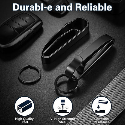 Heavy Duty Belt Key Clip with Quick Release and Removable Rings - 2 Pack