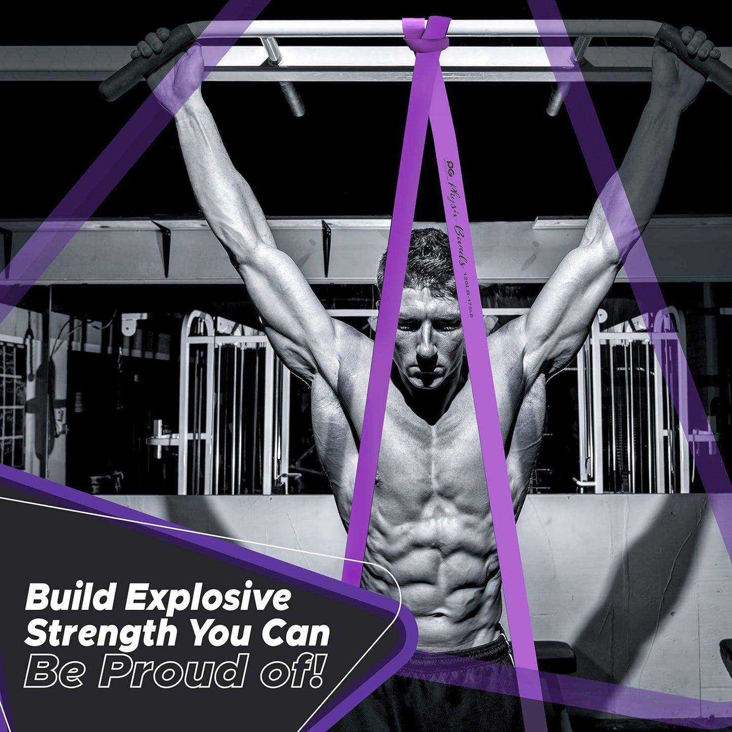 Physix Gear Pull Up Assistance Resistance Extra Heavy Band - Purple (Single)