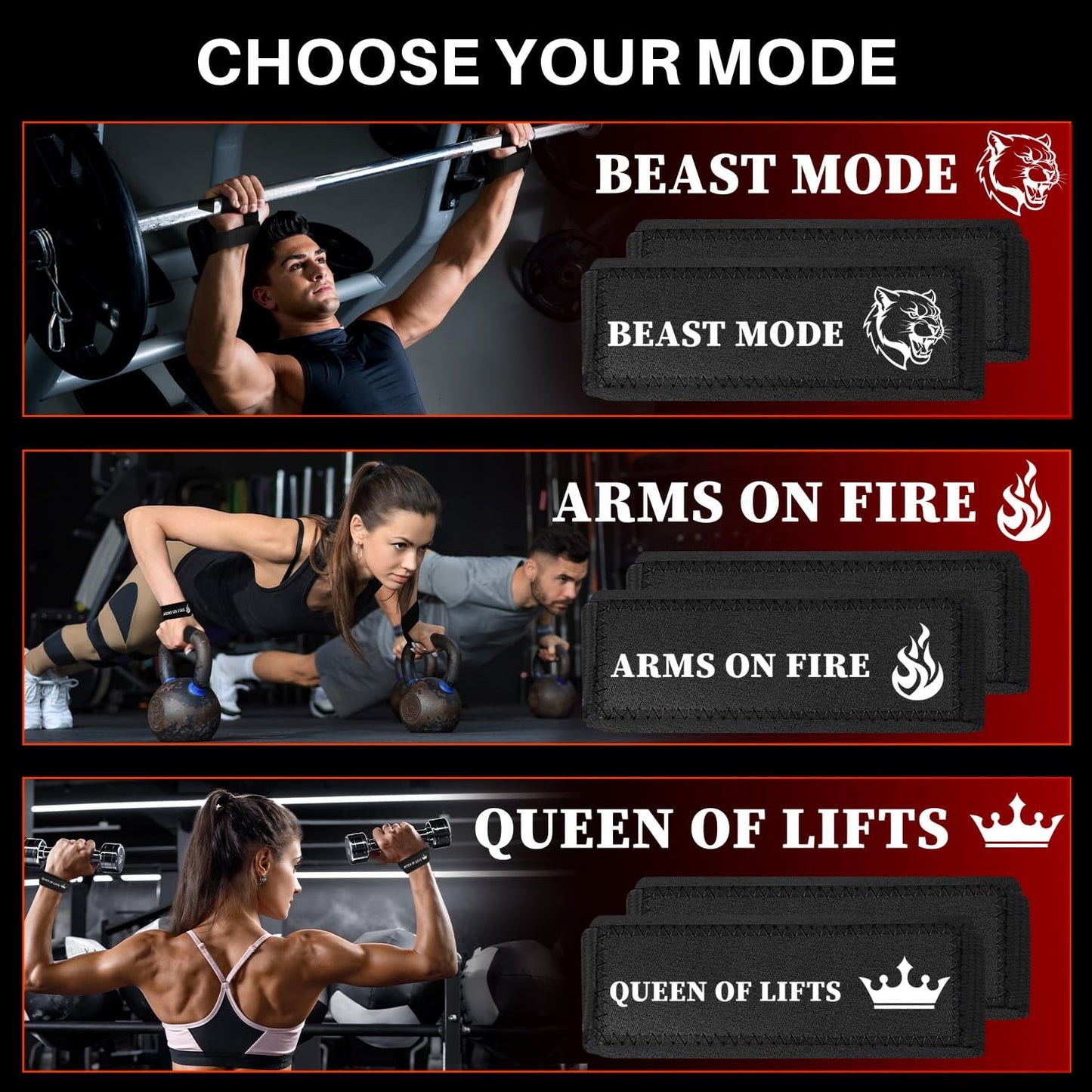 Lifting Straps BEIGE/BLACK for Weightlifting Gym Strength Training - Wrist Straps with Neoprene Padded Cotton - Men & Women – Ideal for Powerlifting, Bodybuilding & Deadlifts