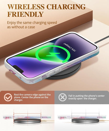 iPhone 14 Case STARS/GRADIENT PURPLE 6.1" with 10ft Military Grade Drop Protection