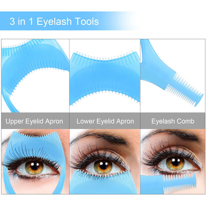 6 Pack, Multi-color, 3-in-1 Eyelash Tool, Mascara Shield, Applicator Guard for Make-Up