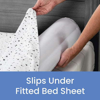 Inflatable Bed Rails for Toddlers & Kids with Foot Pump (2 Pack) - Leak-Proof Portable Guardrails Great for Travel or at Home, White