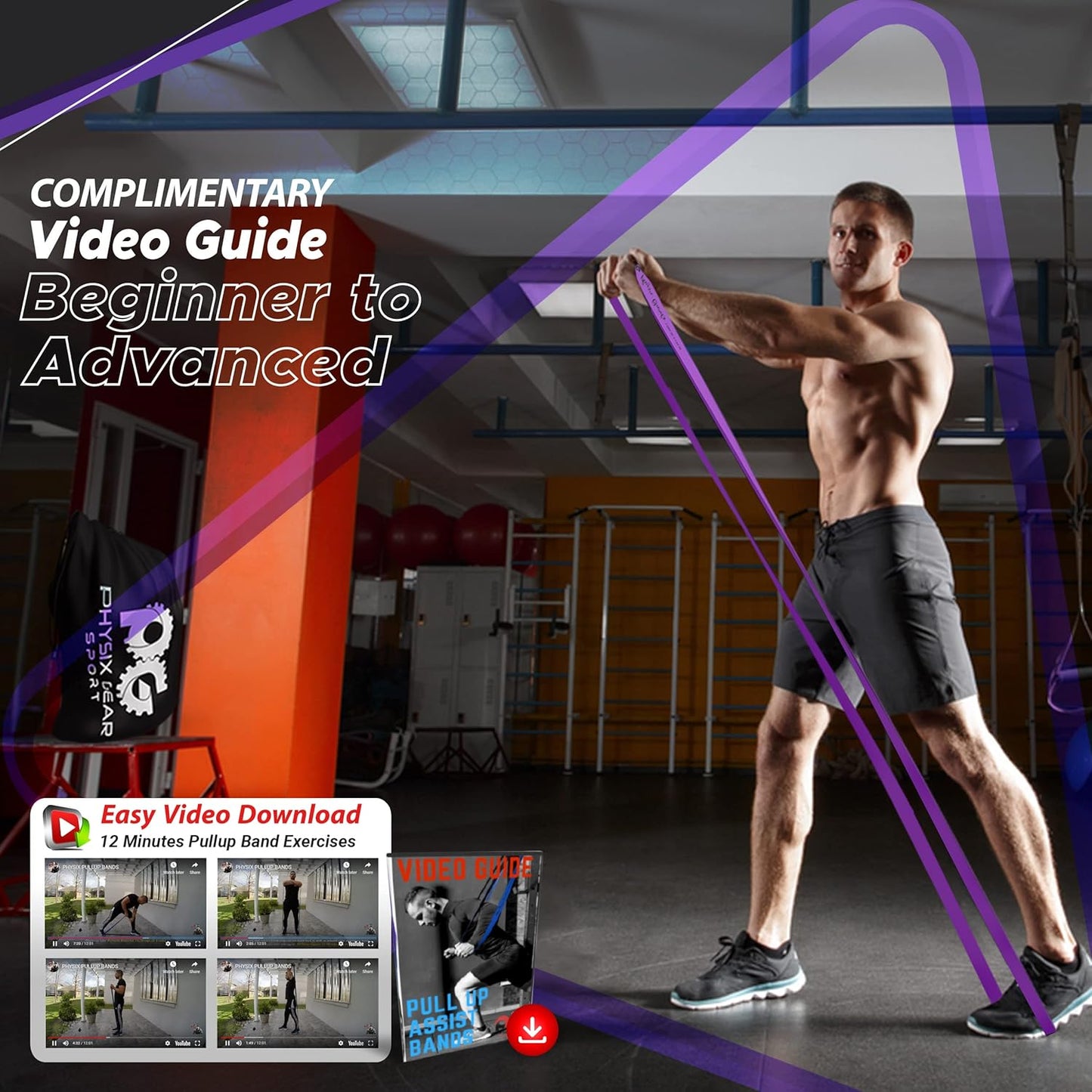 Physix Gear Pull Up Assistance Resistance Extra Heavy Band - Purple (Single)