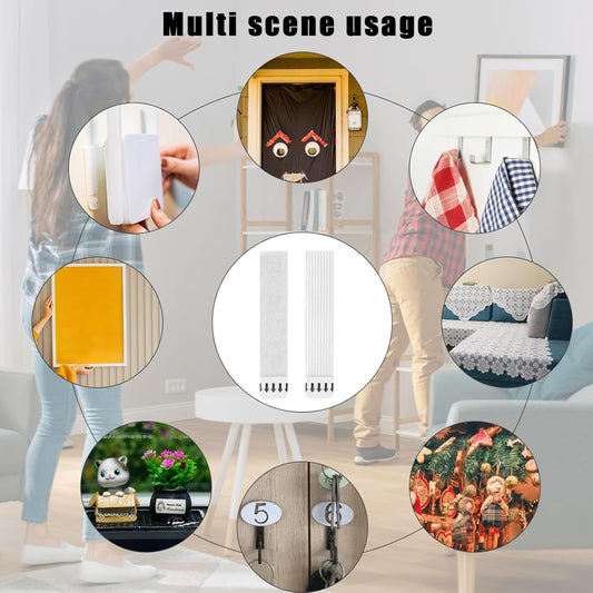 36-Pairs(72 Strips) Large Picture Hanging Strips, Heavy Duty Adhesive Strips Picture Hanger Kit Hook Loop Mounting Tapes Damage Free Wall Fastener Tape for Frame Hanging