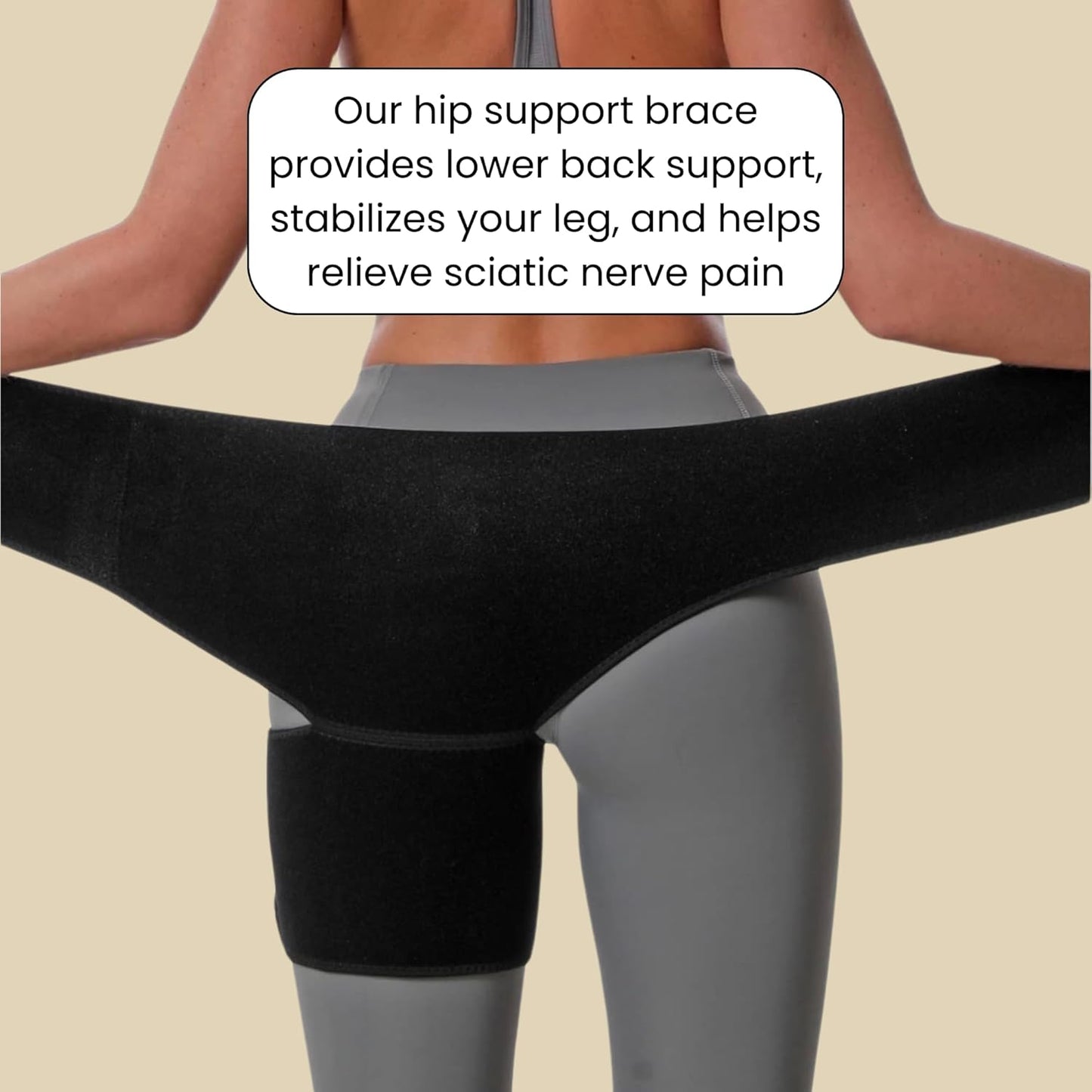 Hip Brace for Sciatica Pain Relief Devices, Belt Flexor Compression Ortho Wrap Sciatic Nerve, Groin Pelvic Strain Suport, Thigh Hamstring Pull, Adjustable Stabilizer Women & Men Both legs