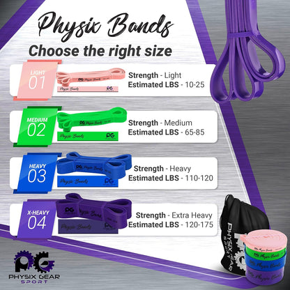 Physix Gear Pull Up Assistance Resistance Extra Heavy Band - Purple (Single)