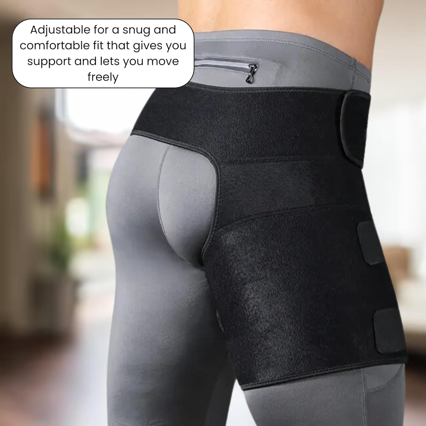 Hip Brace for Sciatica Pain Relief Devices, Belt Flexor Compression Ortho Wrap Sciatic Nerve, Groin Pelvic Strain Suport, Thigh Hamstring Pull, Adjustable Stabilizer Women & Men Both legs