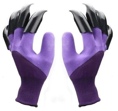 Gardening Work Gloves with Sturdy Claws Quick & Easy, Purple